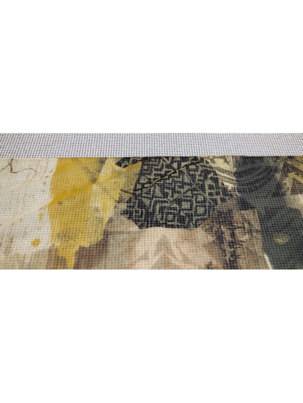 Vintage Mustard Sheer Scarf Safari Wild Animals Zebra Elephant Bohemian African